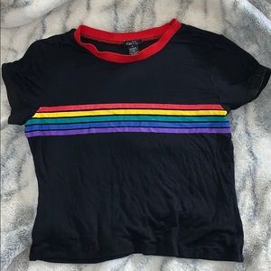Black and rainbow tee